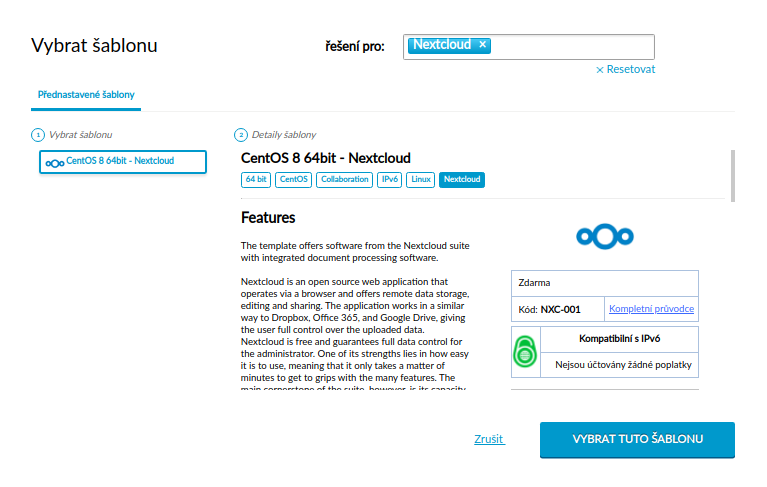 Nextcloud: Choose a Template