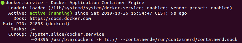 Docker service status