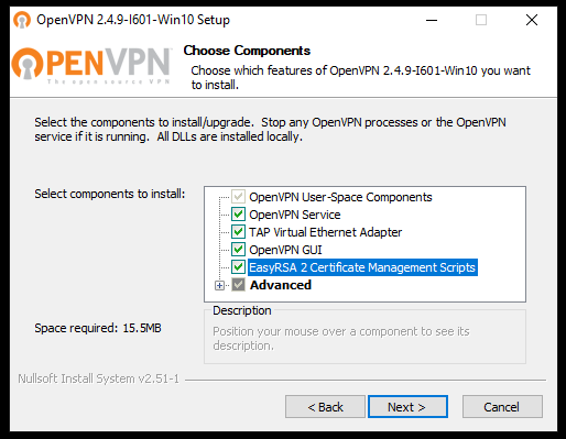 OpenVPN installation